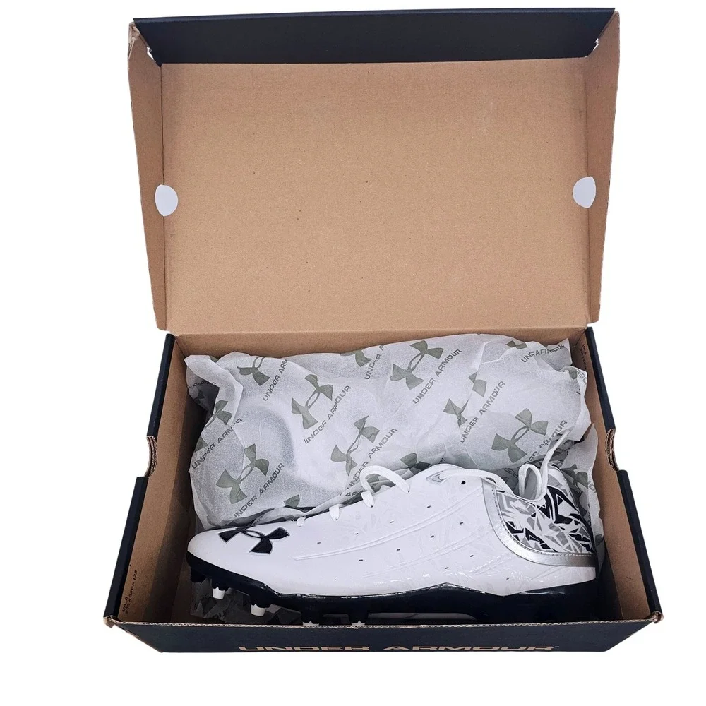 Under Armour Team Banshee‎ Low MC Football Cleats Men's 13 White 126223‑105 NIB
